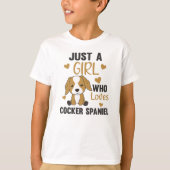 Gewoon een meisje dat van Cocker Spaniel Kawaii Do T-shirt (Voorkant)