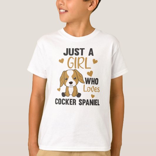 Gewoon een meisje dat van Cocker Spaniel Kawaii Do T-shirt (Voorkant)