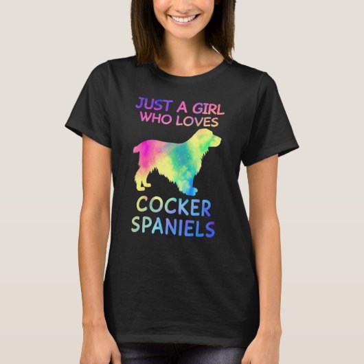 Gewoon Een Meisje Dat Van Cocker Spaniels Grappige T-shirt (Voorkant)