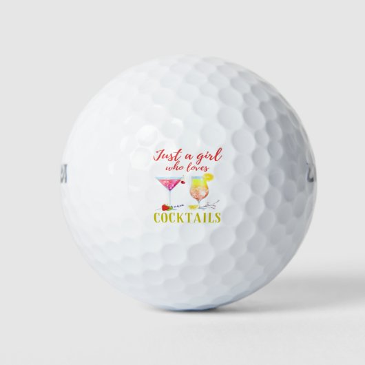 Gewoon een meisje dat van Cocktails houdt... Golfballen (Voorkant)
