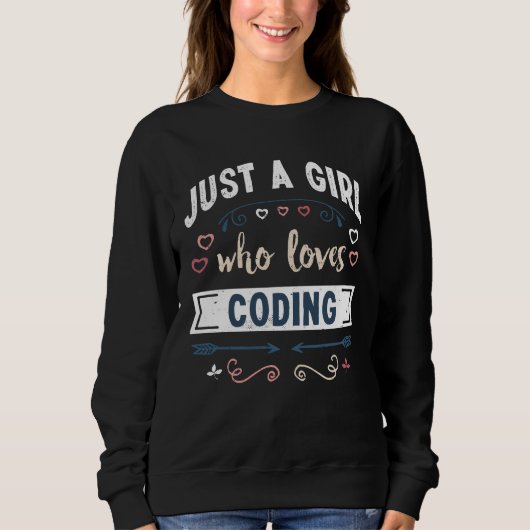 Gewoon een meisje dat van Coding Funny Gifts houdt Trui (Voorkant)
