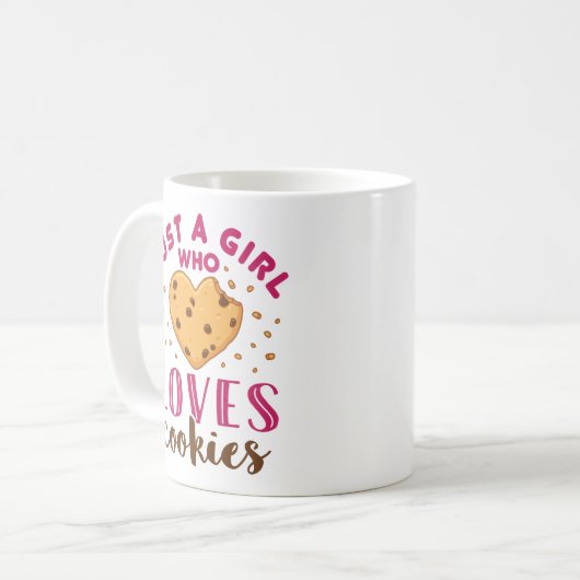 Gewoon een meisje dat van Cookies Cookie Lover hou Koffiemok (Voorkant links)