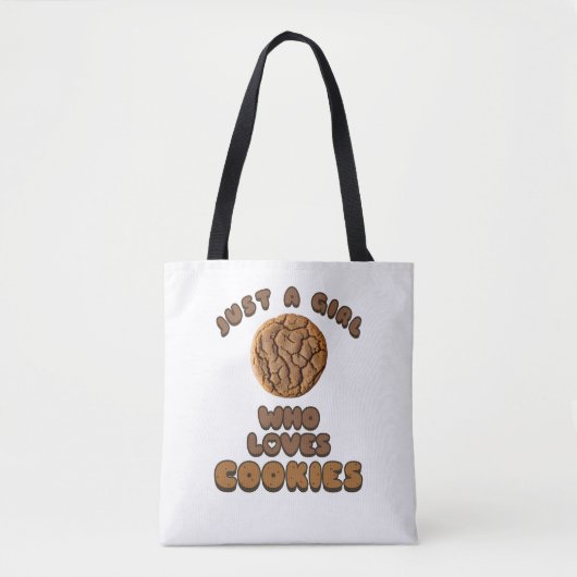 Gewoon een meisje dat van Cookies houdt Tote Bag (Voorkant)