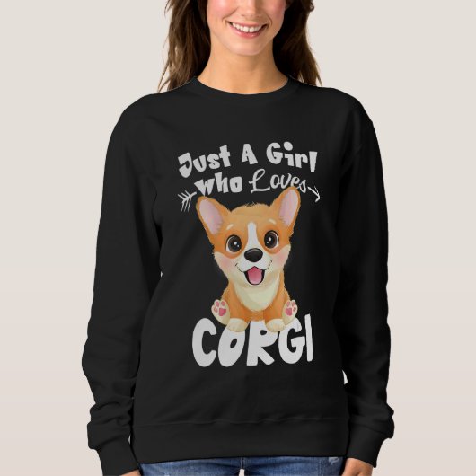 Gewoon een meisje dat van Corgi Cute Dog Trainer h Trui (Voorkant)
