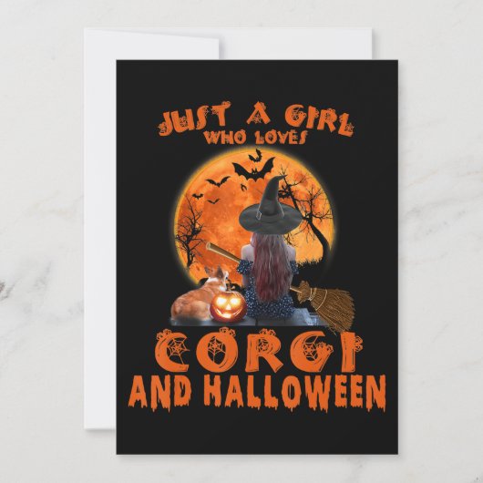 Gewoon een meisje dat van Corgi Dog houdt en Hallo Kaart (Voorkant)