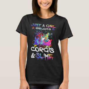 Gewoon Een Meisje Dat Van Corgi's En Slijm Houdt T-shirt
