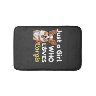 Gewoon een meisje dat van Corgis houdt Badmat