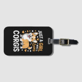 Gewoon Een Meisje Dat Van Corgis Houdt Bagagelabel (Voorkant (horizontaal))