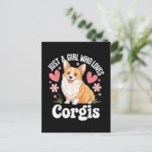 Gewoon een meisje dat van Corgis houdt Briefkaart (Staand voorkant)
