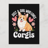 Gewoon een meisje dat van Corgis houdt Briefkaart (Voorkant)
