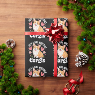 Gewoon een meisje dat van Corgis houdt Cadeaupapier