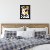 Gewoon Een Meisje Dat Van Corgis Houdt Canvas Afdruk (Insitu (Slaapkamer))