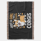 Gewoon Een Meisje Dat Van Corgis Houdt Deken (Voorkant Verticaal)