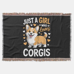 Gewoon Een Meisje Dat Van Corgis Houdt Deken