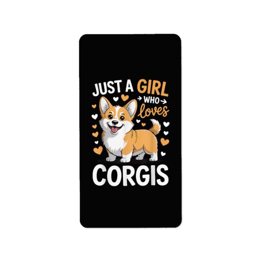Gewoon Een Meisje Dat Van Corgis Houdt Etiket (Voorkant)