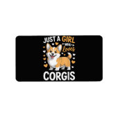 Gewoon Een Meisje Dat Van Corgis Houdt Etiket (Voorkant)