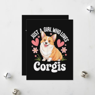 Gewoon een meisje dat van Corgis houdt Feestdagenkaart