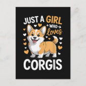 Gewoon Een Meisje Dat Van Corgis Houdt Feestdagenkaart (Voorkant)