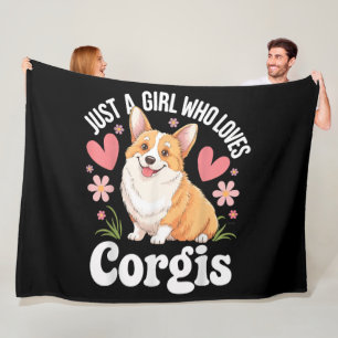 Gewoon een meisje dat van Corgis houdt Fleece Deken