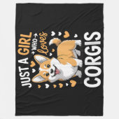 Gewoon Een Meisje Dat Van Corgis Houdt Fleece Deken (Voorkant)