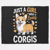 Gewoon Een Meisje Dat Van Corgis Houdt Fleece Deken (Voorkant (Horizontaal))
