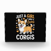 Gewoon Een Meisje Dat Van Corgis Houdt Fotoblokken (Voorkant)