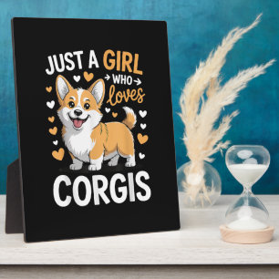 Gewoon Een Meisje Dat Van Corgis Houdt Fotoplaat