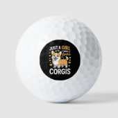 Gewoon Een Meisje Dat Van Corgis Houdt Golfballen (Voorkant)