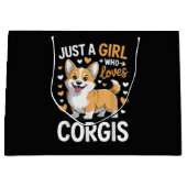 Gewoon een meisje dat van Corgis houdt Groot Cadeauzakje (Voorkant)