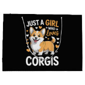 Gewoon een meisje dat van Corgis houdt Groot Cadeauzakje (Achterkant)