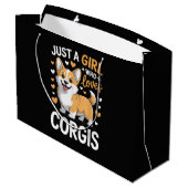 Gewoon een meisje dat van Corgis houdt Groot Cadeauzakje (Achterkant Gekanteld)