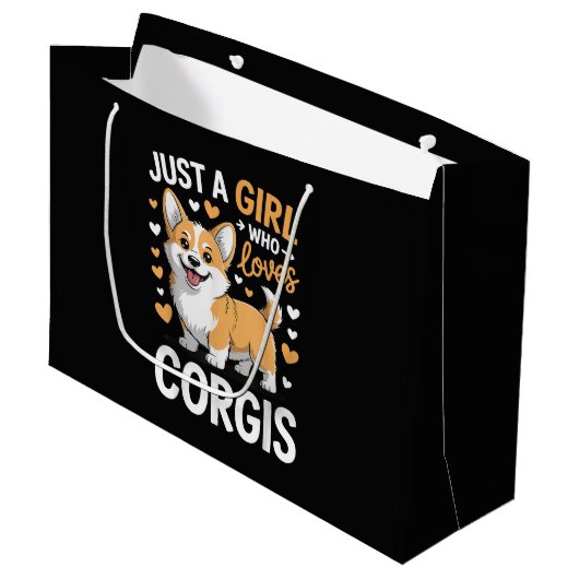 Gewoon een meisje dat van Corgis houdt Groot Cadeauzakje (Voorkant Gekanteld)