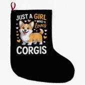 Gewoon Een Meisje Dat Van Corgis Houdt Grote Kerstsok (Voorkant)