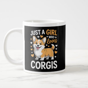 Gewoon een meisje dat van Corgis houdt Grote Koffiekop