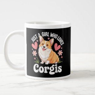 Gewoon een meisje dat van Corgis houdt Grote Koffiekop