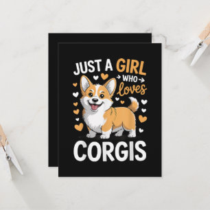 Gewoon Een Meisje Dat Van Corgis Houdt Kaart