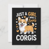 Gewoon Een Meisje Dat Van Corgis Houdt Kaart (Achterkant)