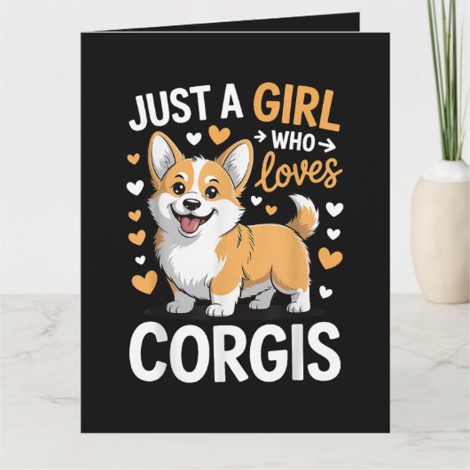 Gewoon Een Meisje Dat Van Corgis Houdt Kaart (Voorkant)