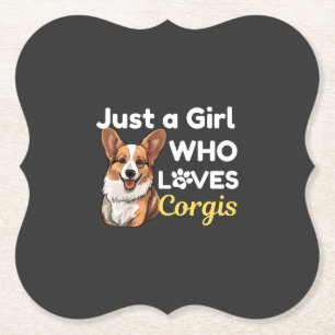 Gewoon een meisje dat van Corgis houdt Kartonnen Onderzetters