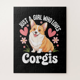 Gewoon een meisje dat van Corgis houdt Legpuzzel