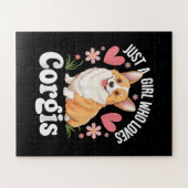 Gewoon een meisje dat van Corgis houdt Legpuzzel (Horizontaal)