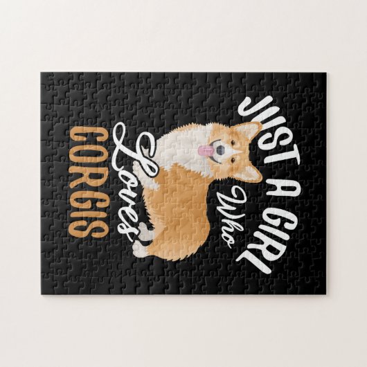 Gewoon een meisje dat van Corgis houdt Legpuzzel (Horizontaal)