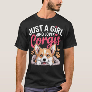 Gewoon een meisje dat van Corgi's houdt Leuk cadea T-shirt