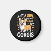 Gewoon Een Meisje Dat Van Corgis Houdt Magneet (Voorkant)