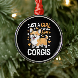 Gewoon Een Meisje Dat Van Corgis Houdt Metalen Ornament