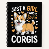 Gewoon Een Meisje Dat Van Corgis Houdt Notitieboek (Voorkant)