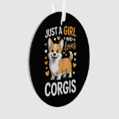 Gewoon een meisje dat van Corgis houdt Ornament (voorkant)