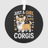 Gewoon een meisje dat van Corgis houdt Ornament (achterkant)