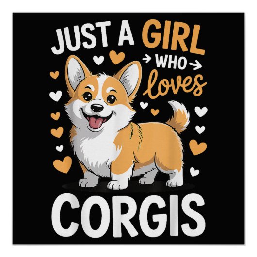 Gewoon een meisje dat van Corgis houdt Perfect Poster (Voorkant)
