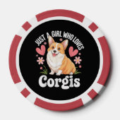 Gewoon een meisje dat van Corgis houdt Poker Chips (Achterkant)